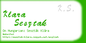 klara sesztak business card